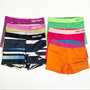 Bundle of (6) Nike Pro Running Shorts Size Small